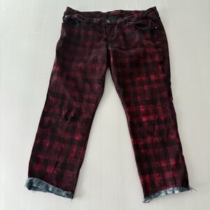 Tripp NYC Pants Red Plaid Punk Grunge Goth Straight Leg‎ size 18